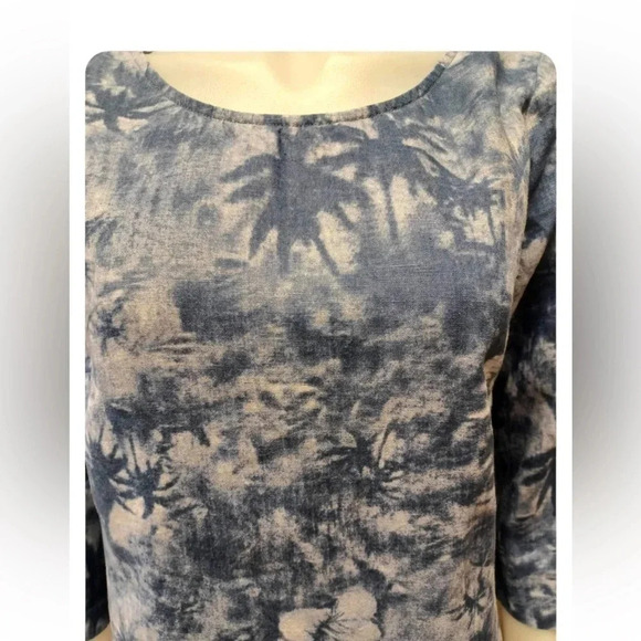 J. Jill 100% Linen Blue Floral Midi Size 8 - Picture 3 of 8